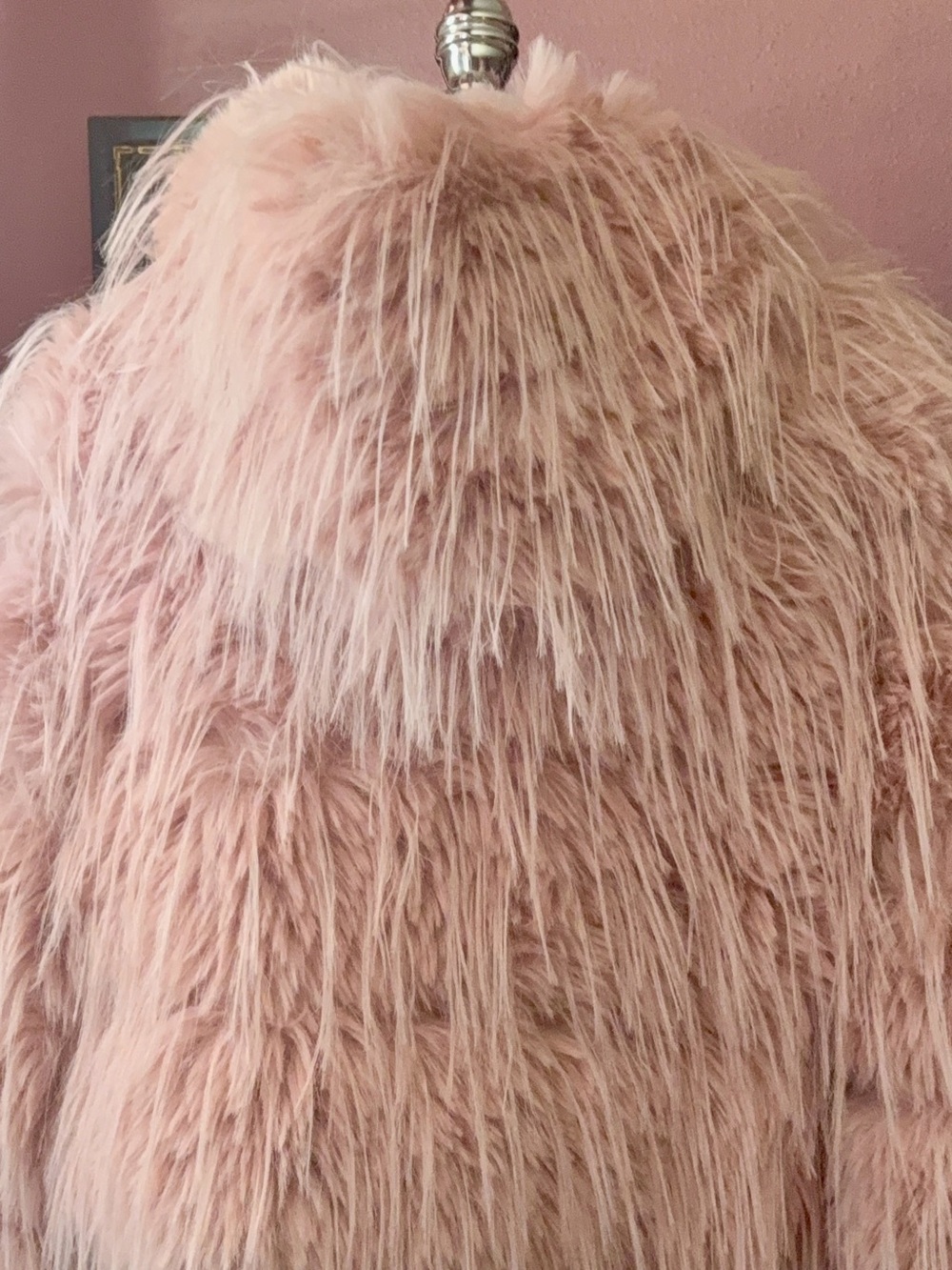 Pink Faux-Fur Bomber Jacket - Women's Cozy Statement Coat - Picture 5 of 7